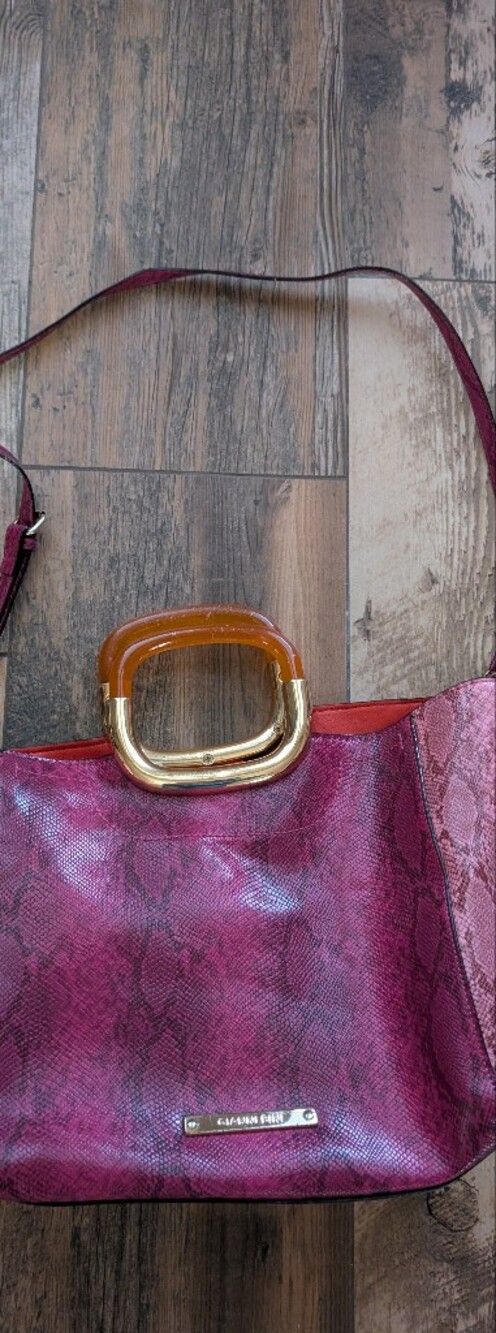 Gianni Bini Pink Hombre Snakeskin Print Handbag